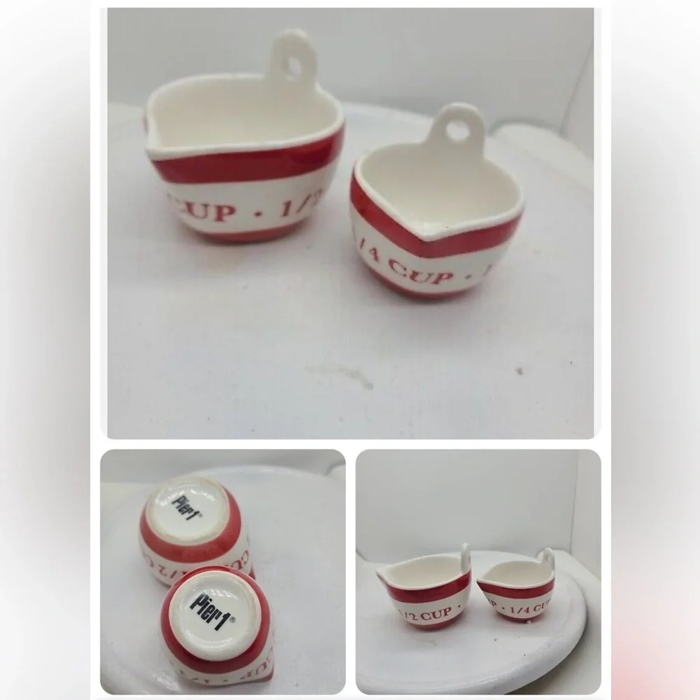 Pier 1 Red & White Measuring Cups